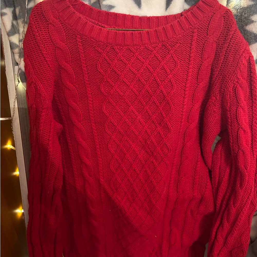 Old Navy Red Cable Knit Sweater